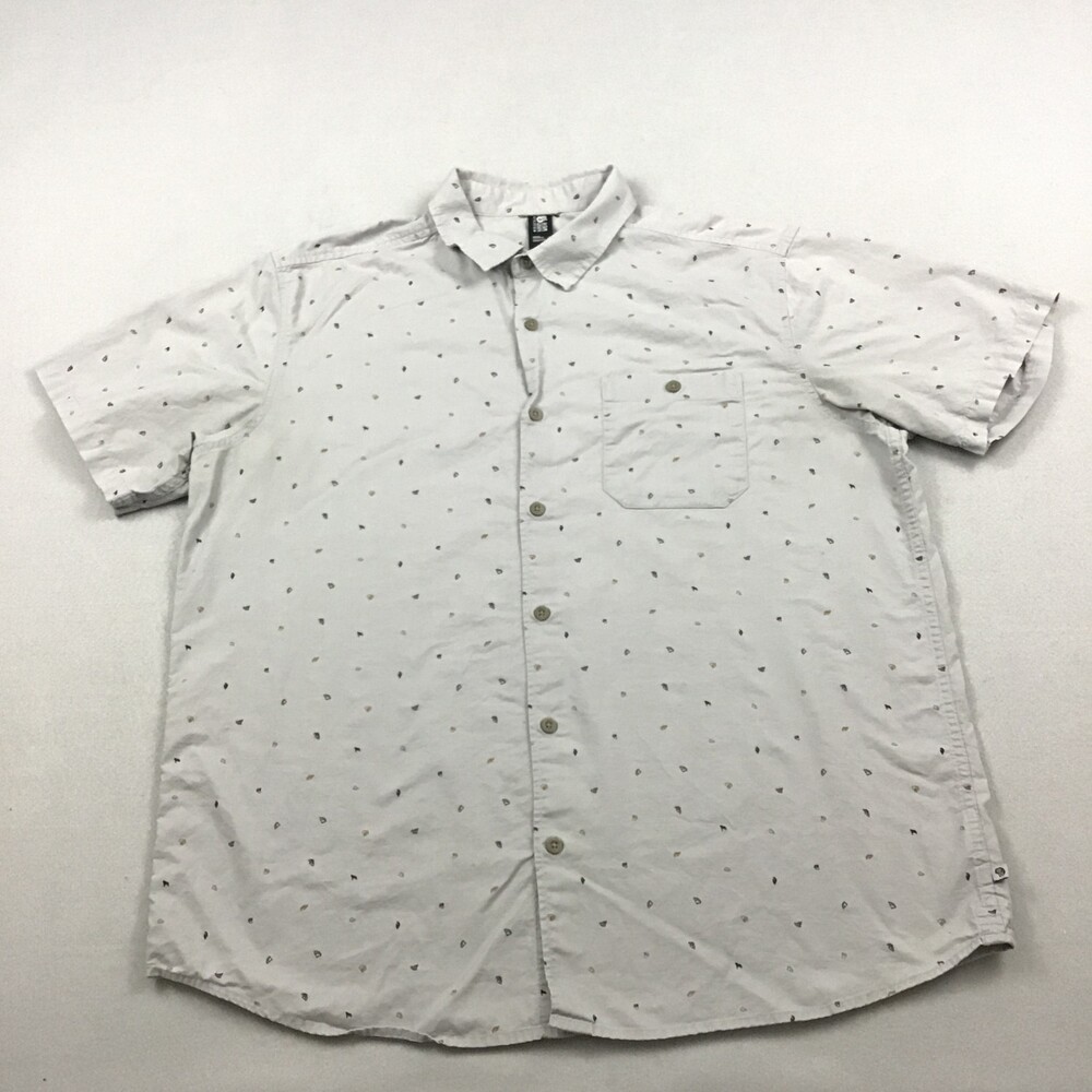 Mountain Hardwear Shirt Men Extra Large Gray Geometric Button Up Outdoor XL